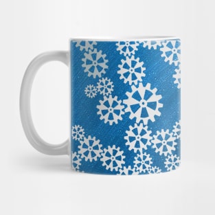 Awesome metallic steampunk gears on a blue background Mug